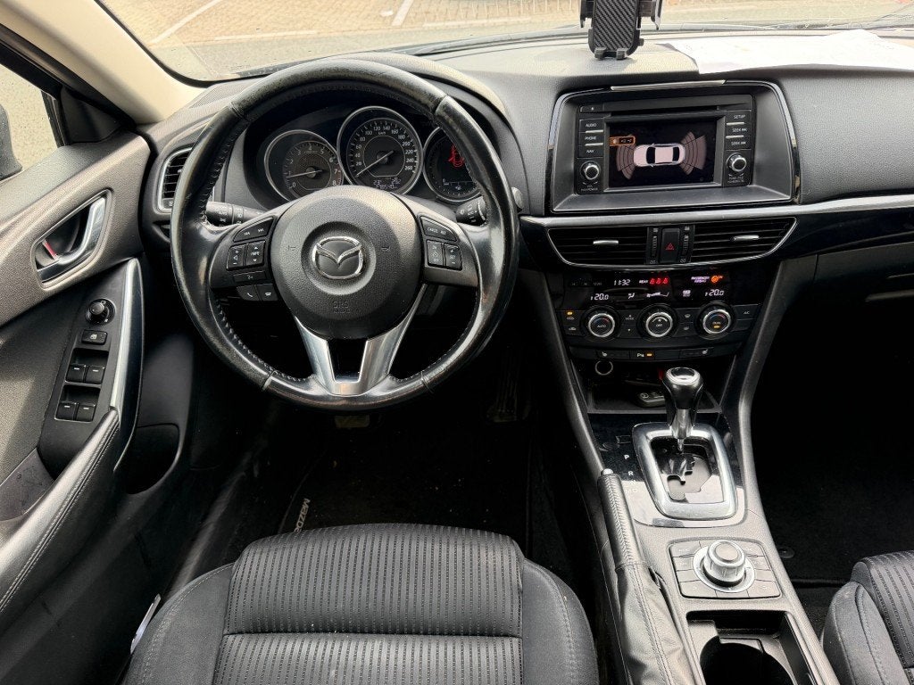 Mazda 6 2.0 HP TS+ Lease Pack PDC NAVI RIJDT GOED NAP APK 3-, Auto's, Automaat, 4 cilinders, Blauw, 165 pk