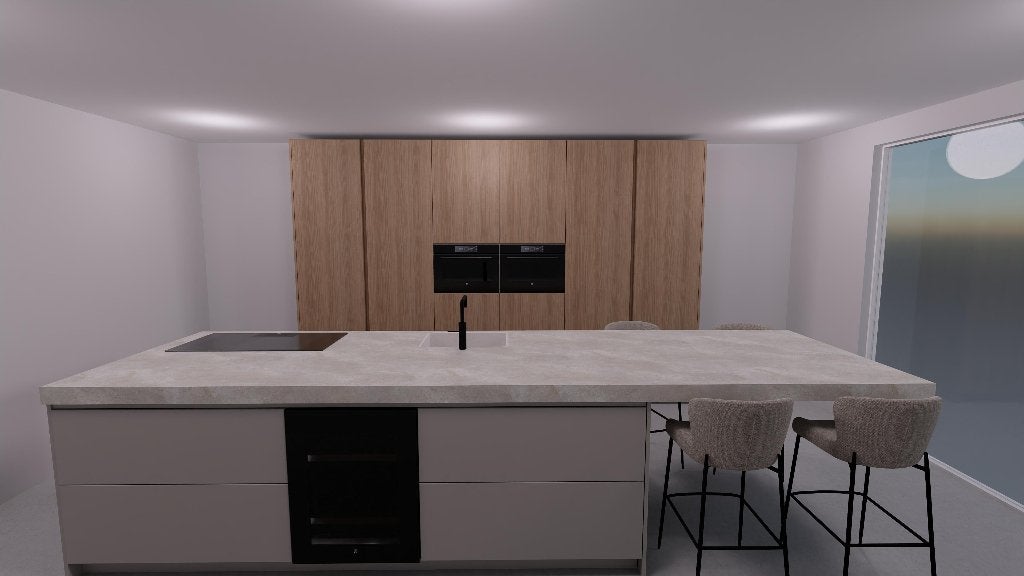 Showroomkeuken met ruim kookeiland Miele / Siemens / Quooker, Ophalen, Overige typen, Nieuw, Met kookeiland
