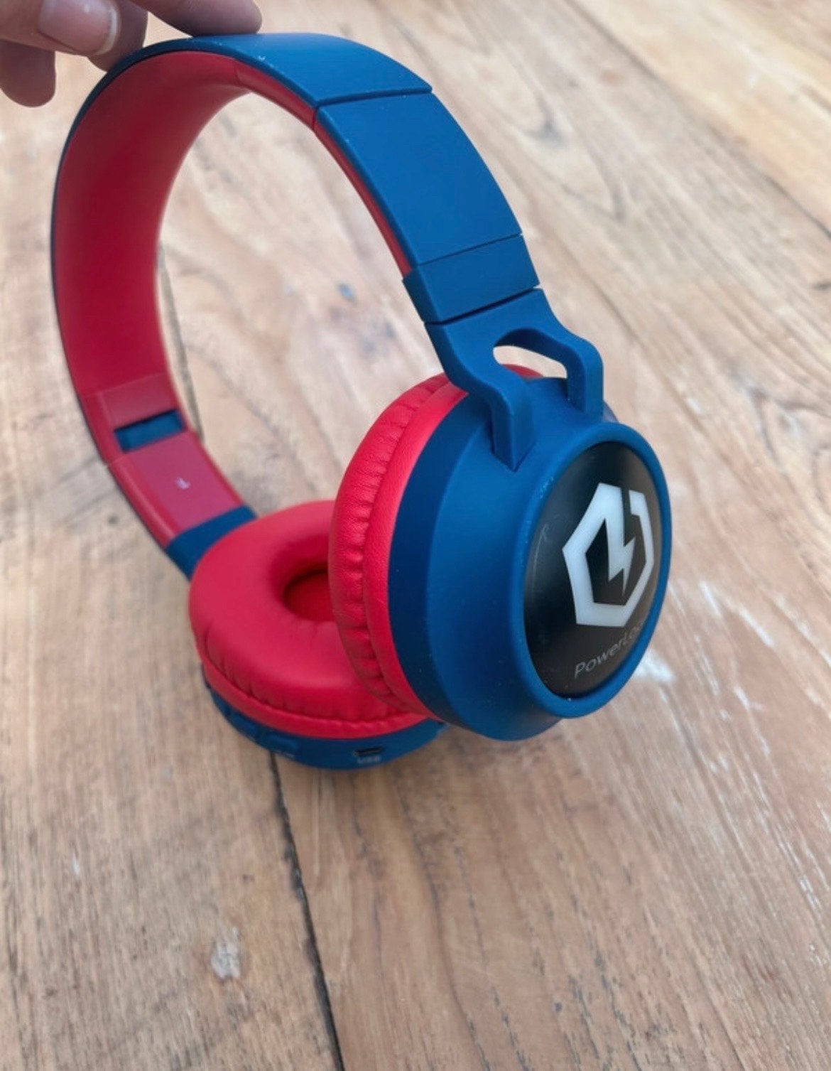 PowerLocus Bluetooth Koptelefoon - Blauw/Rood, Audio, Tv en Foto, Koptelefoons, Overige merken, Meerkleurig, Gebruikt, Bluetooth