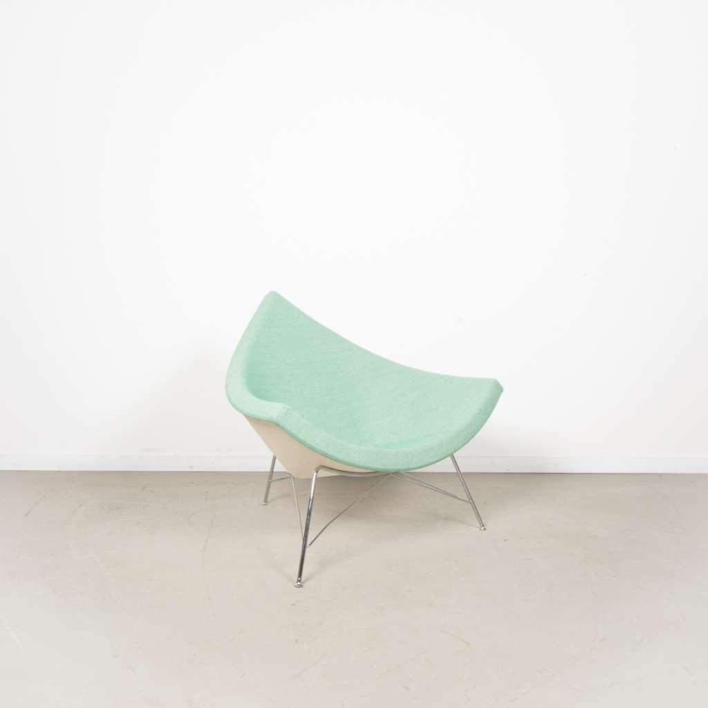 4x Vitra Coconut Fauteuil Mintgroen Stof – Chroom, Niet ingevuld, Niet ingevuld, Nieuw, 75 tot 100 cm