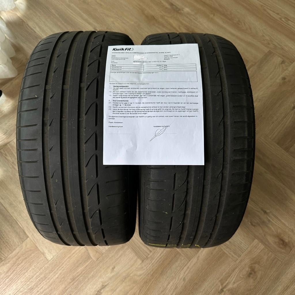 2x Bridgestone Potenza S001 (MO) 245/40 R18  KwikFit rapport, Ophalen, 18 inch, Band(en), Personenwagen