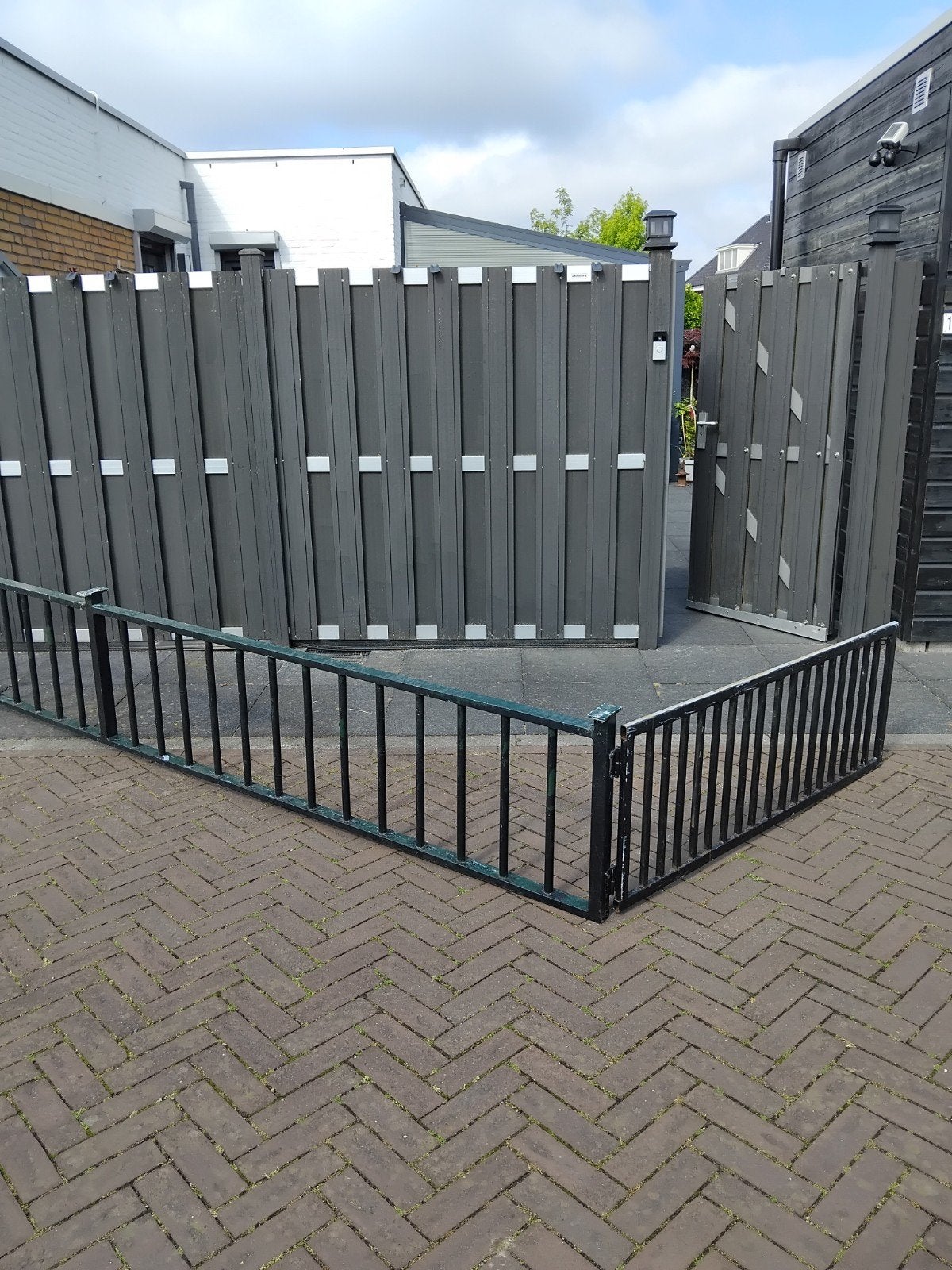 Zwart metalen hekwerk met poort, Ophalen, Met poort, Gebruikt, Tuinhek