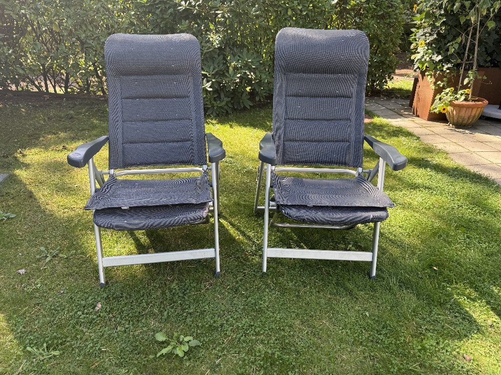 2 crespo stoelen al-237 met voetensteun, Caravans en Kamperen, Ophalen, Gebruikt, Campingstoel