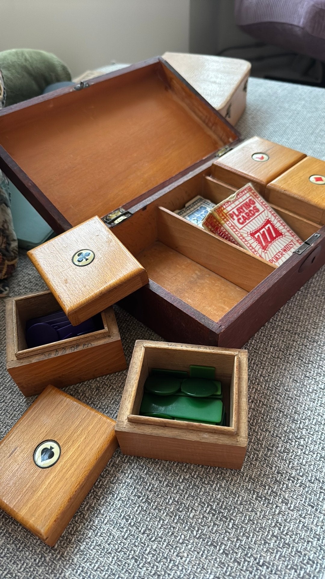 Houten poker spel, Antiek en Kunst, Ophalen