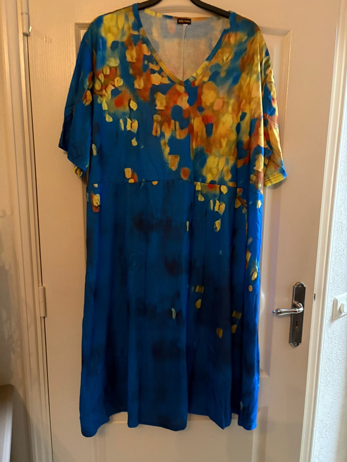 Jurk 56/58. kelly Feder lichte alijn aparte kleurtjes., Ophalen of Verzenden, Nieuw, Blauw, Jurk