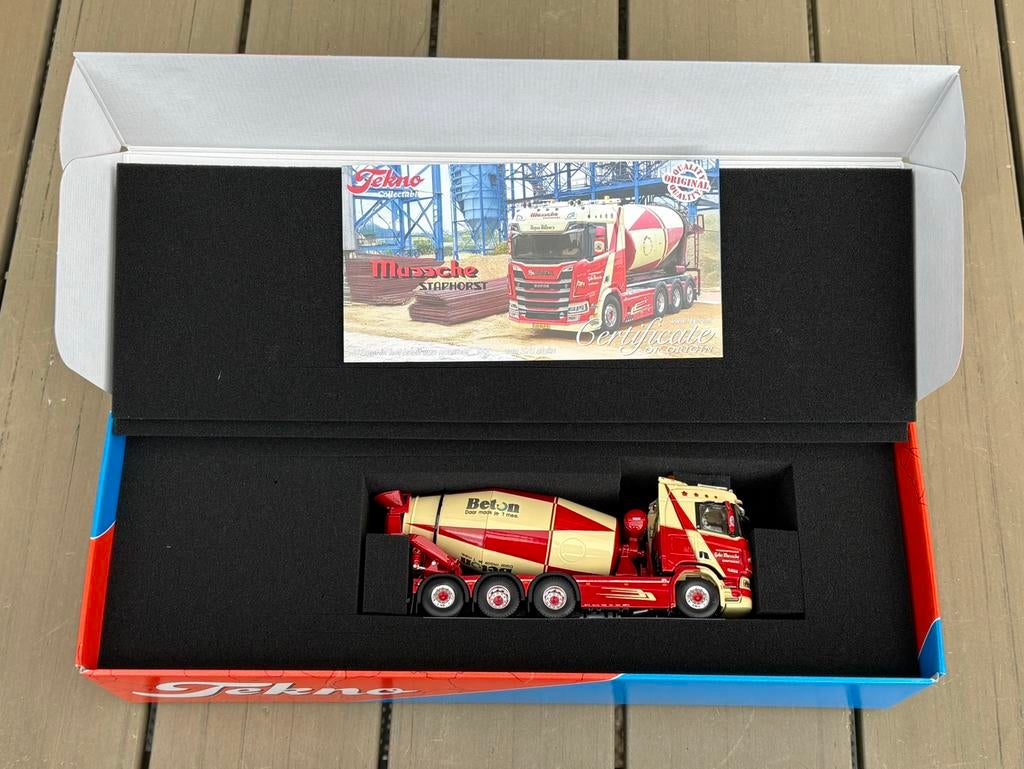 Tekno Scania Next Gen Mussche Transport, Hobby en Vrije tijd, Modelauto's | 1:50, Ophalen of Verzenden, Zo goed als nieuw, Bus of Vrachtwagen