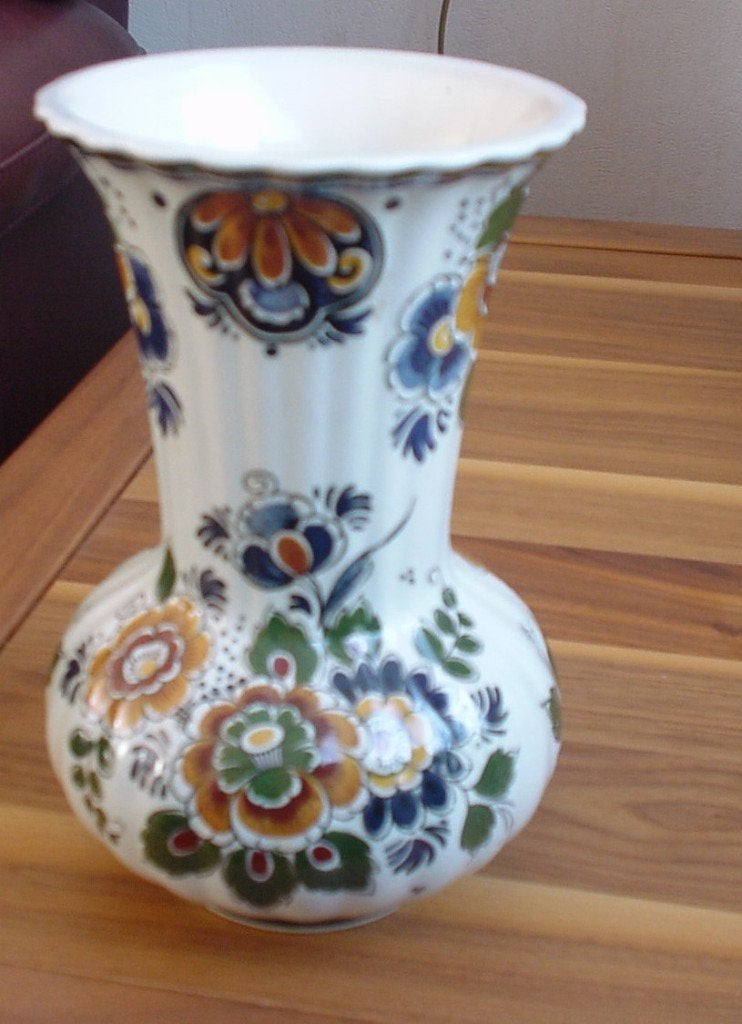 Delft Polygroom genummerde vaas - fraaie (kaststel)vaas, Antiek en Kunst, Antiek | Vazen, Ophalen