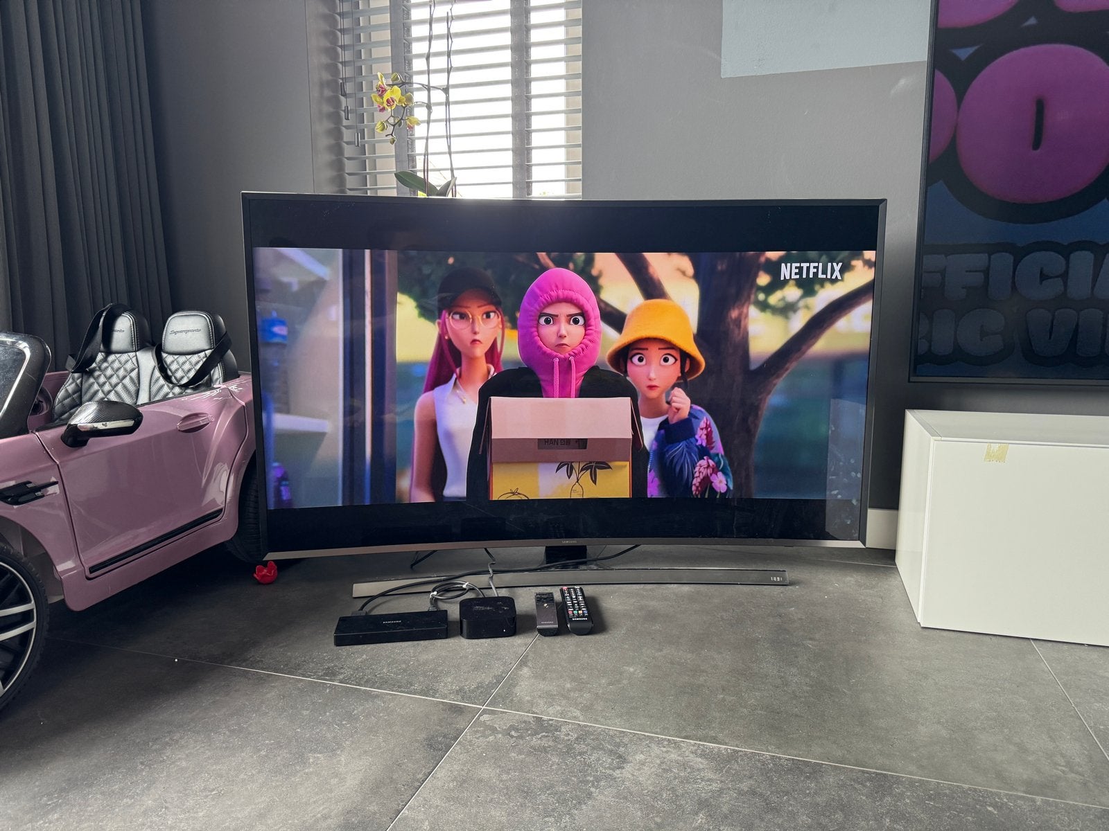Samsung 55inch curved smart tv UE55JU7500L, Ophalen, LCD, Zo goed als nieuw, 100 Hz