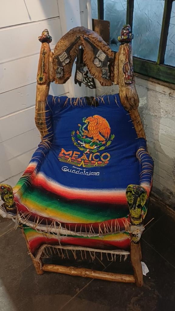 Unieke Handgemaakte Mexicaanse Stoel - Kunstwerk, Ophalen