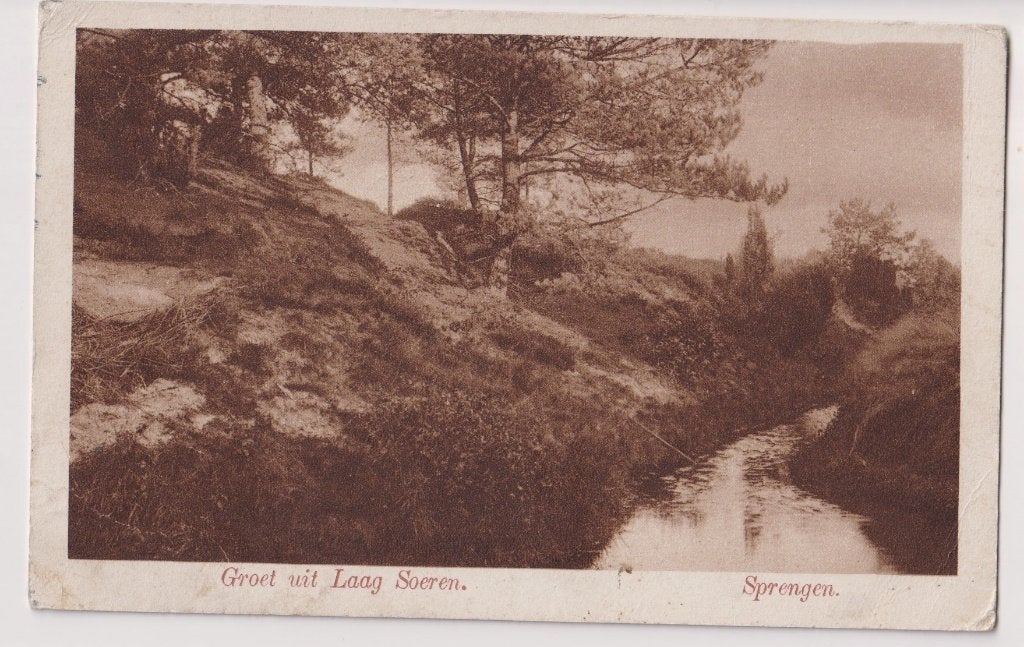 308 Oude ansichtkaart Groet uit Laag Soeren, Sprengen B21, Verzamelen, Ansichtkaarten | Nederland, Verzenden, 1920 tot 1940, Gelopen