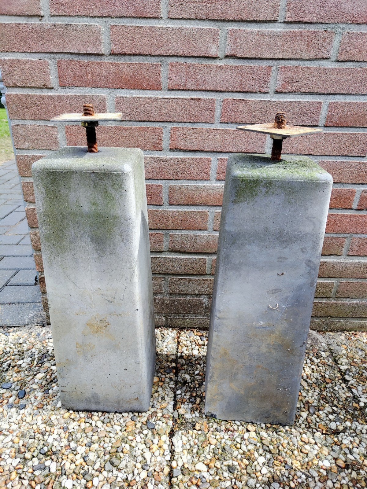 2x Beton poot voor overkapping - Gebruikt, Ophalen, Gebruikt