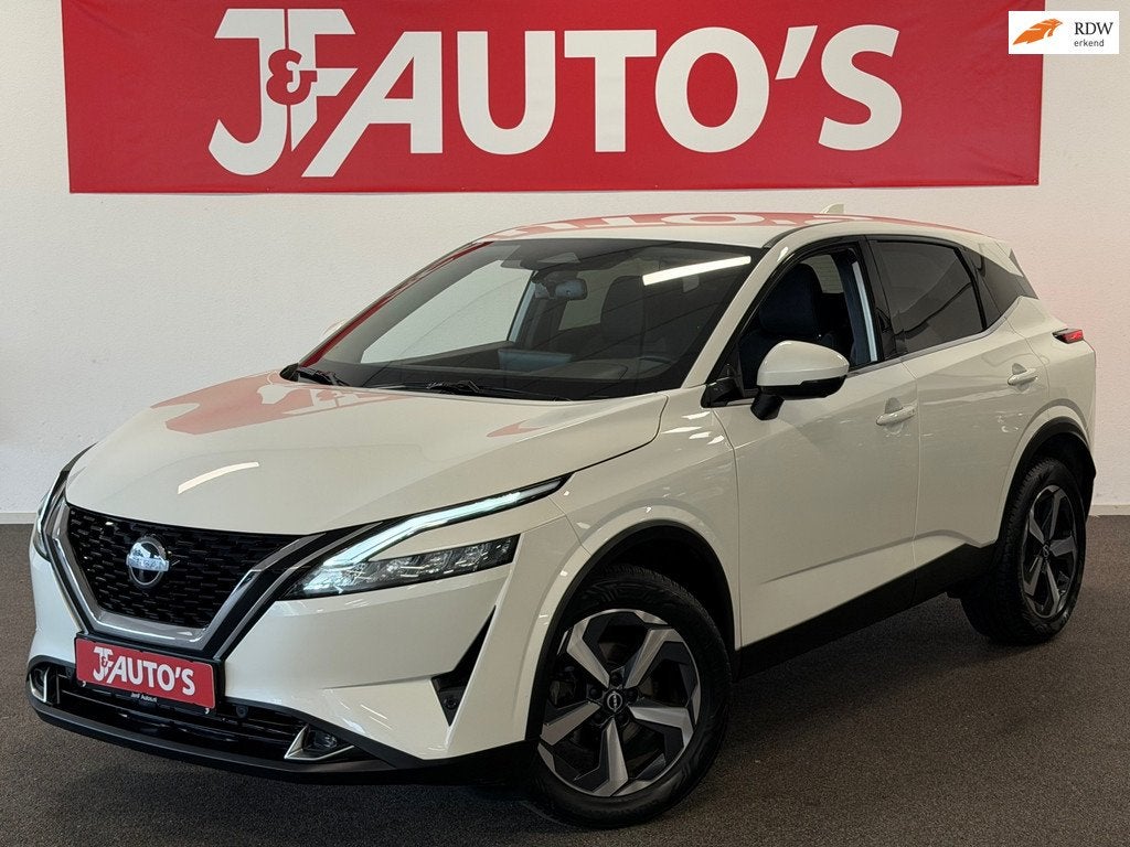 Nissan Qashqai 1.3 MHEV XTRONIC|GROOT NAVICAMERA|CRUISE|ECC, Auto's, Stof, Met garantie (alle), Wit, Bedrijf