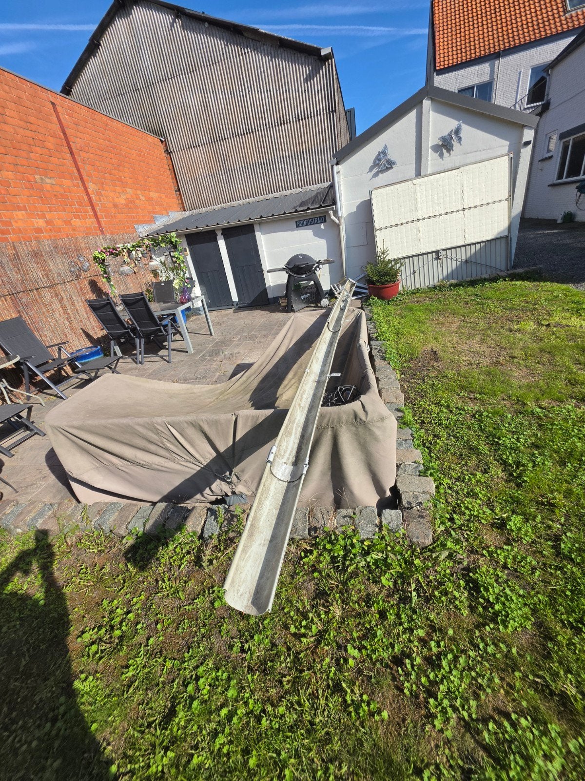 Dakgoot met beugels - Goede staat, Ophalen, Gebruikt, Minder dan 20 mm, 4 tot 6 meter