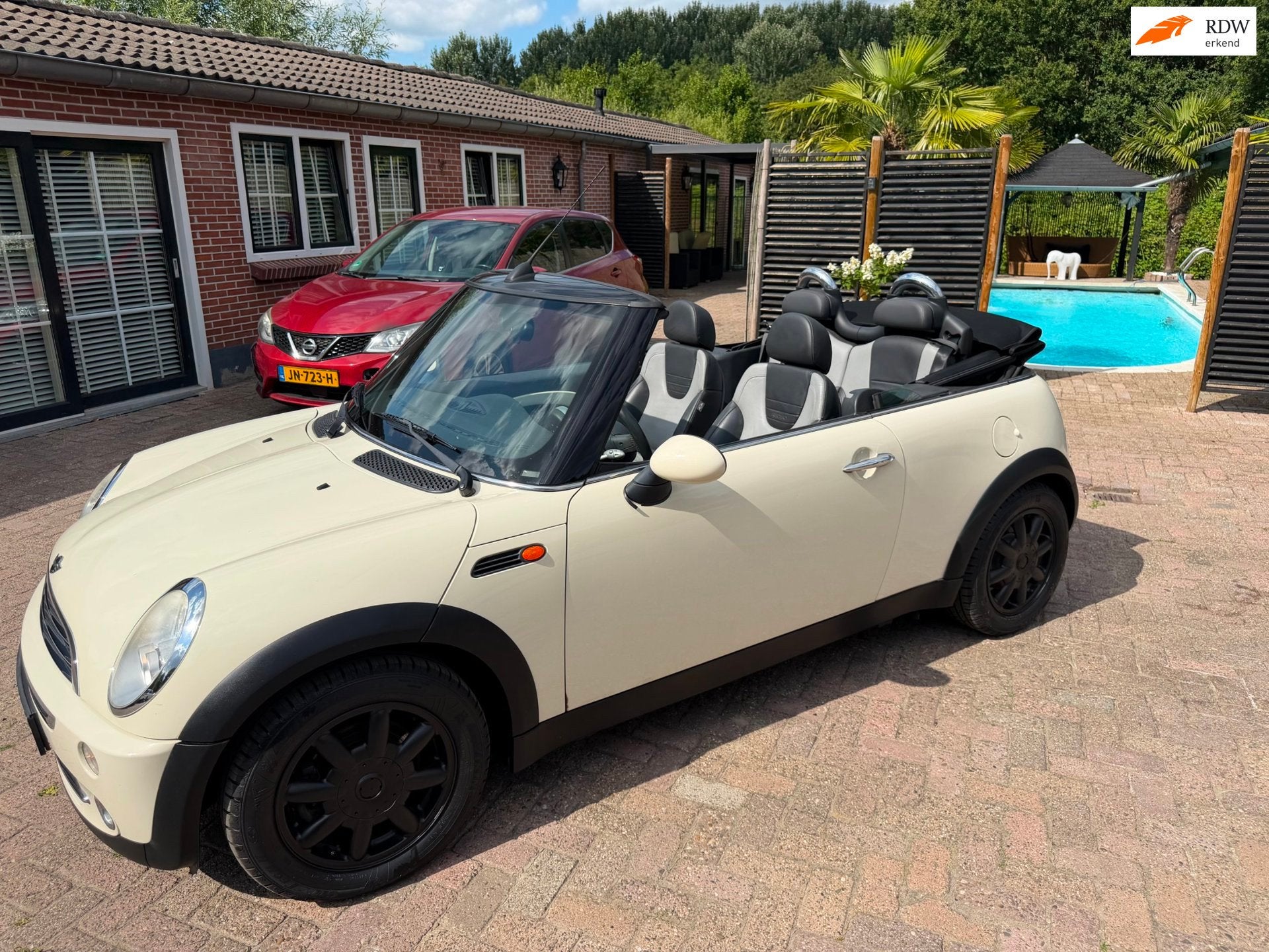 Mini Cabrio 1.6 Cooper nieuwe apk 7-2027 recaro leer stoelen, Voorwielaandrijving, Gebruikt, 4 cilinders, Cabriolet