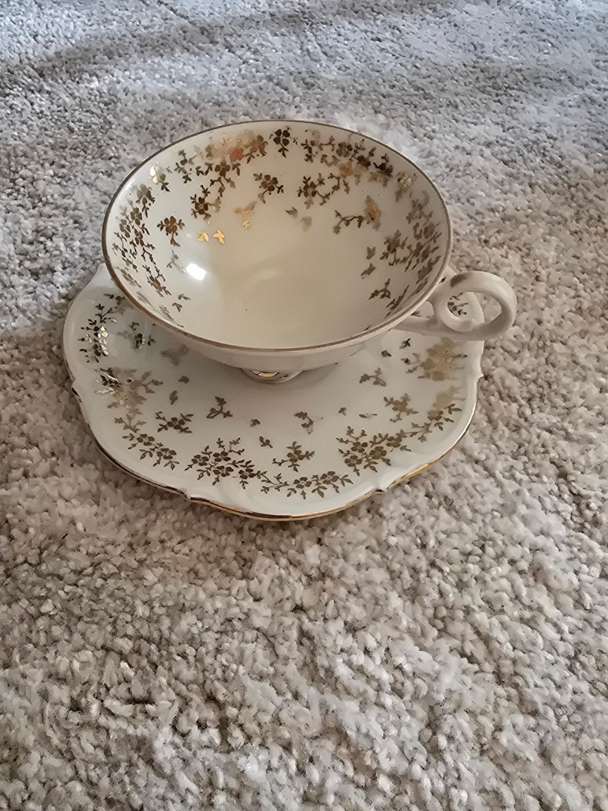 Prachtig Vintage Bareuther Bavaria Kop en Schotel – Wit met, Ophalen of Verzenden