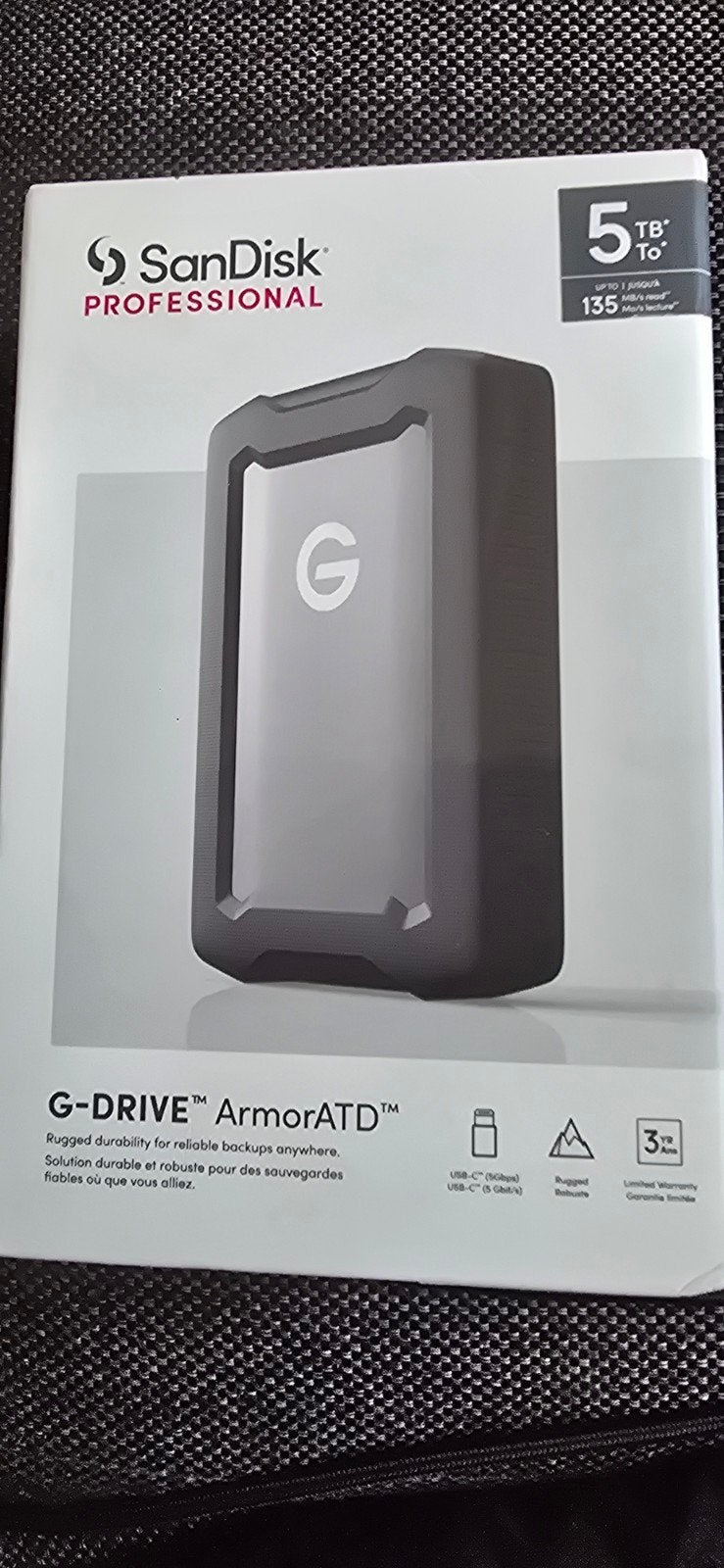 SanDisk G-DRIVE ArmorATD (New in box), HDD, Nieuw, 5TB, Laptop