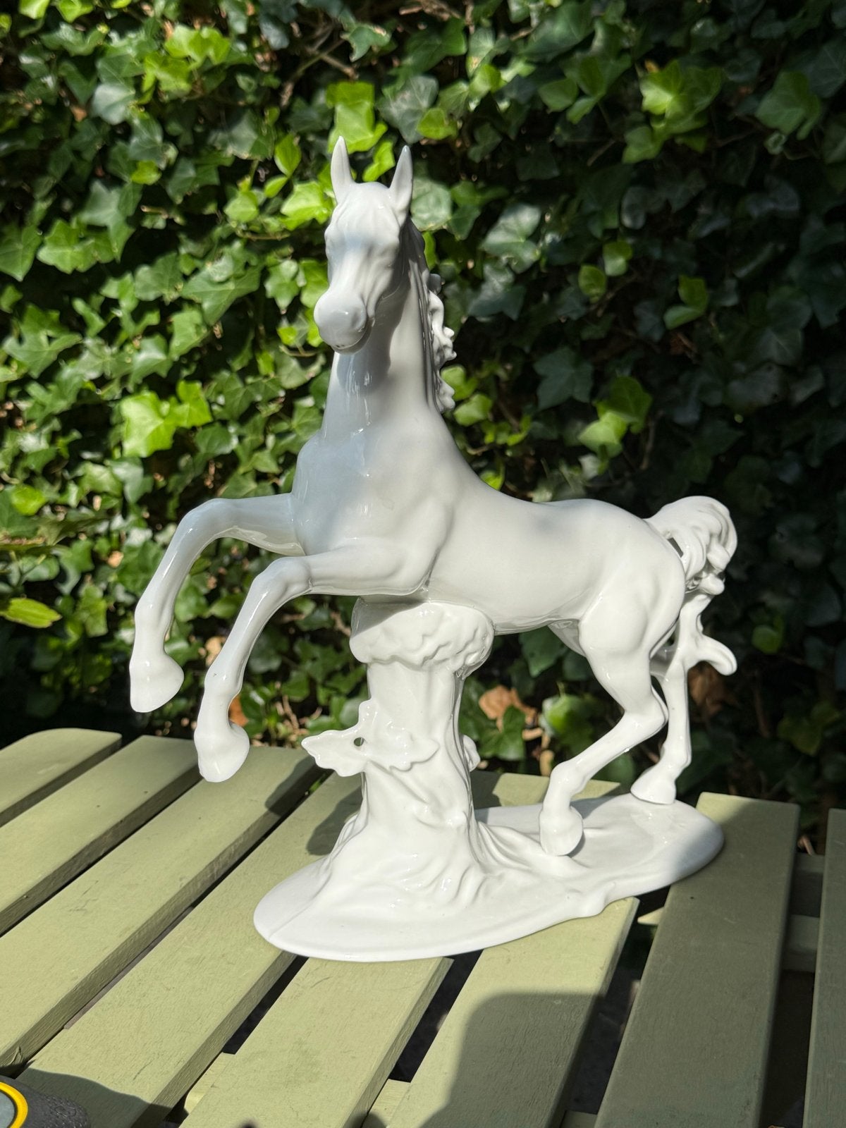 Prachtig wit paardenbeeld, 30,5 cm hoog, Ophalen of Verzenden, Gebruikt, Dier