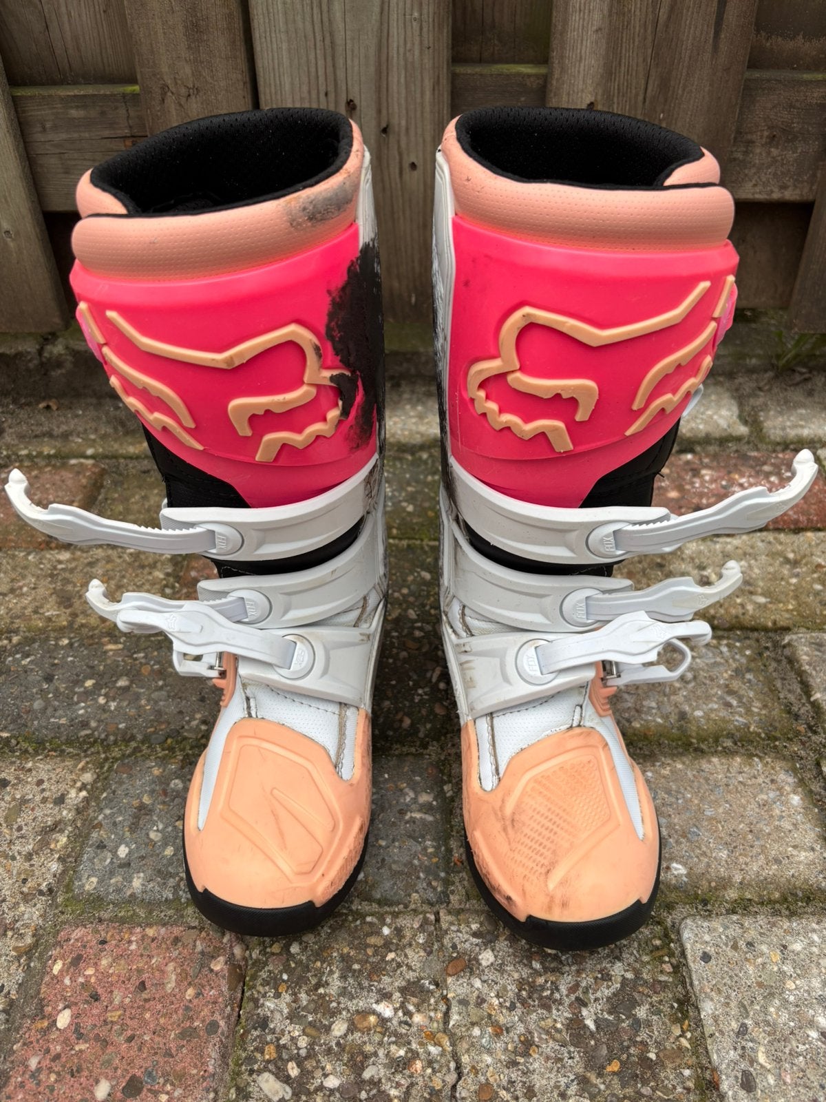 Fox crosslaarzen wit roze maat 37.5 (us6), Ophalen of Verzenden, Tweedehands, Laarzen
