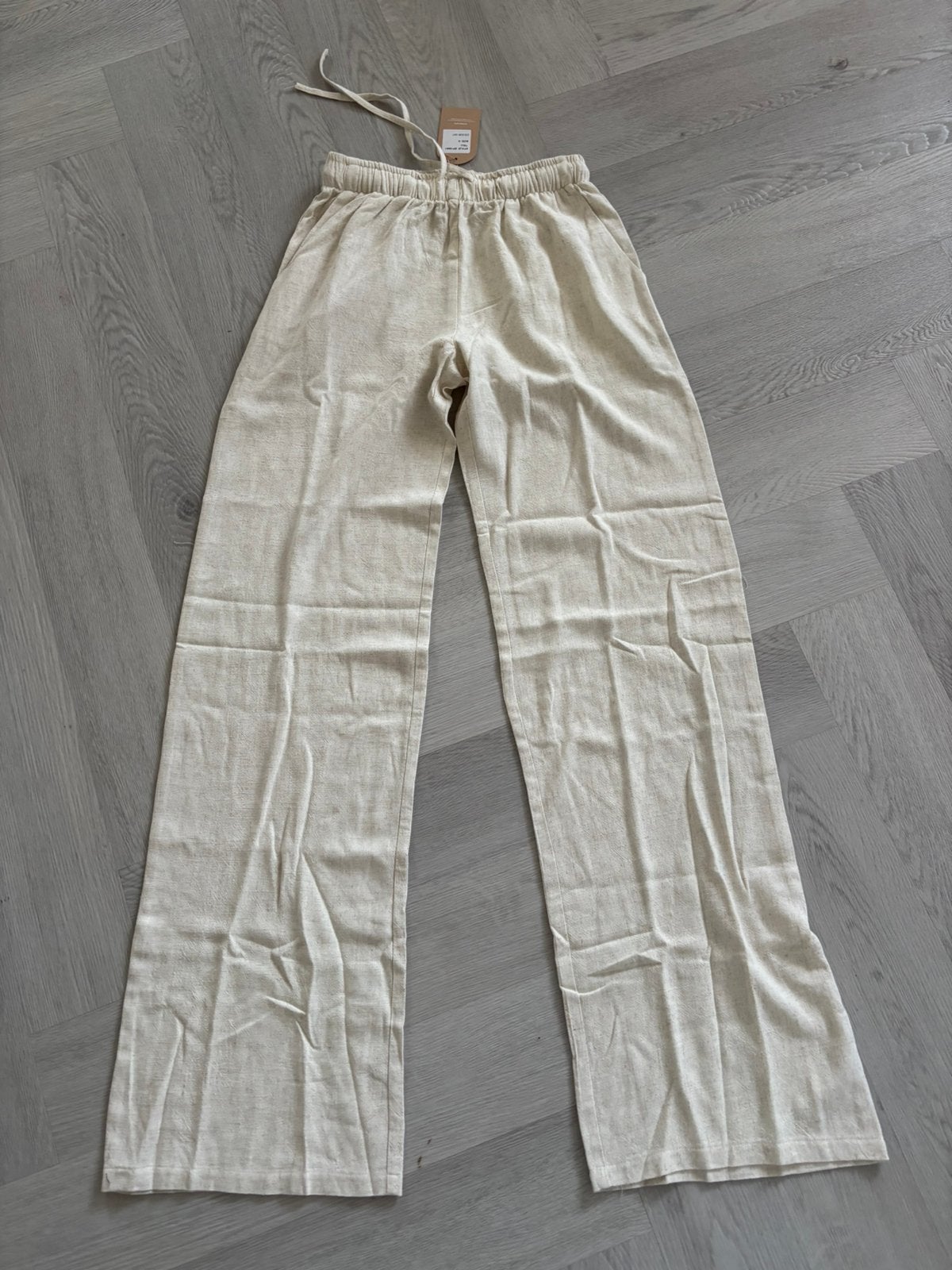 Nieuwe linnen broek van Eight Paris mt S, tall, Ophalen, Beige, Nieuw, Maat 36 (S)
