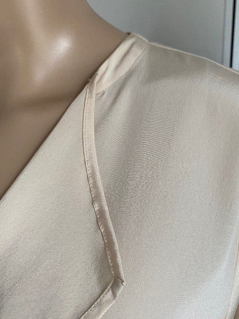 K260 Rene Lezard maat 38=M blouse top beige, Maat 38/40 (M), Beige, Rene Lezard, Ophalen of Verzenden