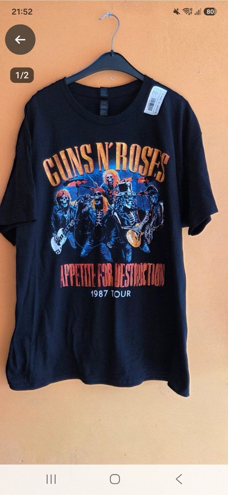 guns n roses shirt XL nieuw. metallica Bon jovi iron maiden, Ophalen of Verzenden, Nieuw, Maat 56/58 (XL), Zwart