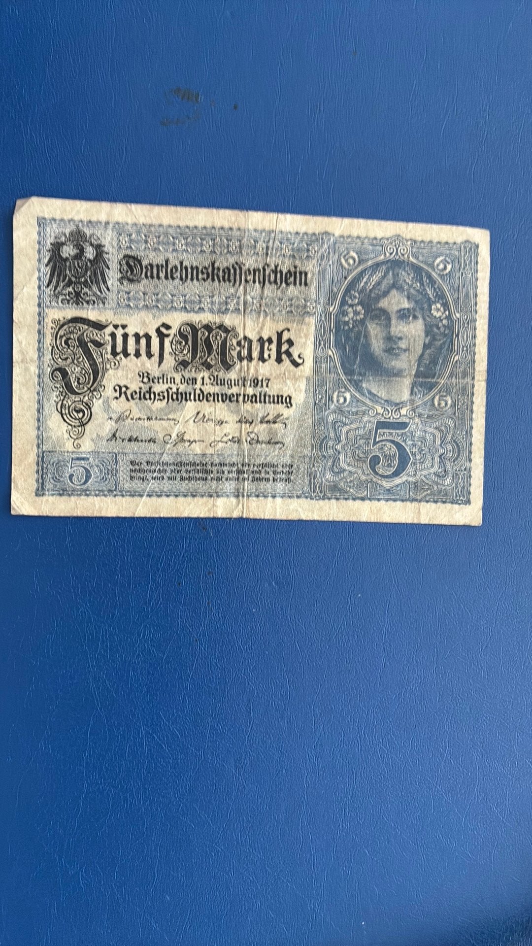 Duitsland 5 mark 1917, Postzegels en Munten, Bankbiljetten | Europa | Niet-Eurobiljetten, Ophalen of Verzenden, Duitsland