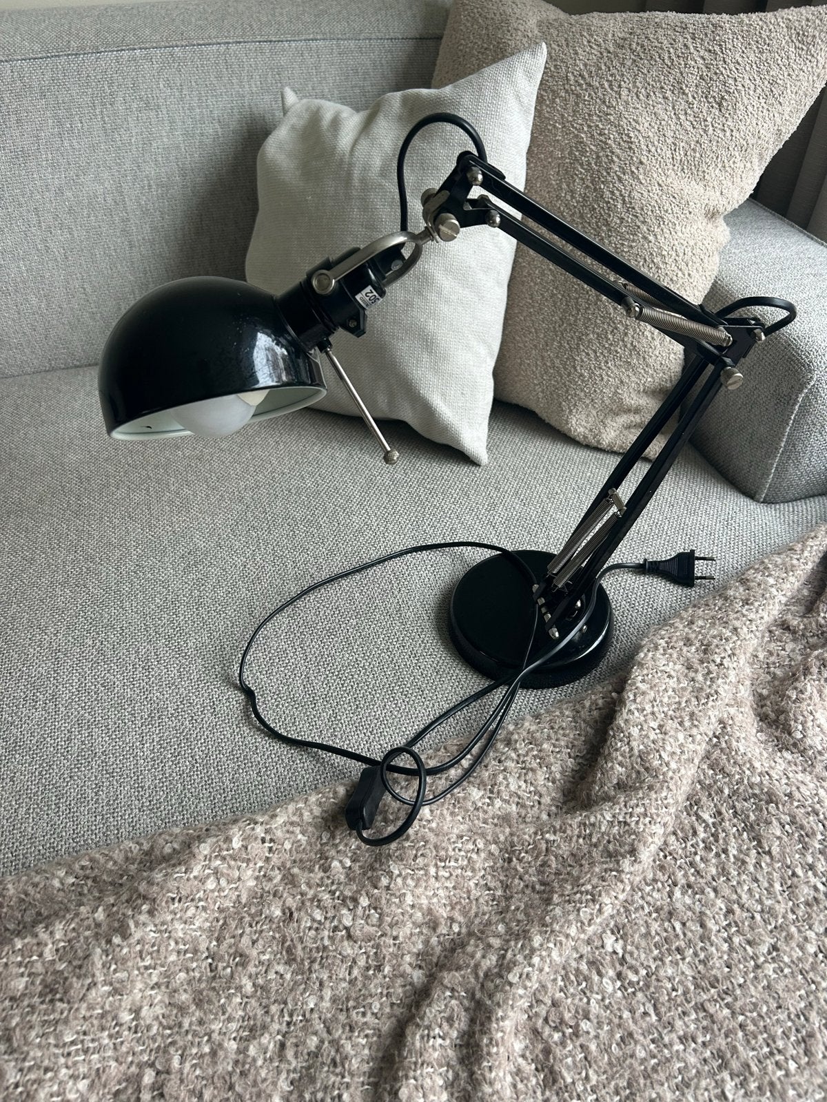 IKEA FORSÅ Bureaulamp - Zwart, Verstelbaar, E27 Fitting, Ophalen, Bureaulamp, Gebruikt, E27 (groot)