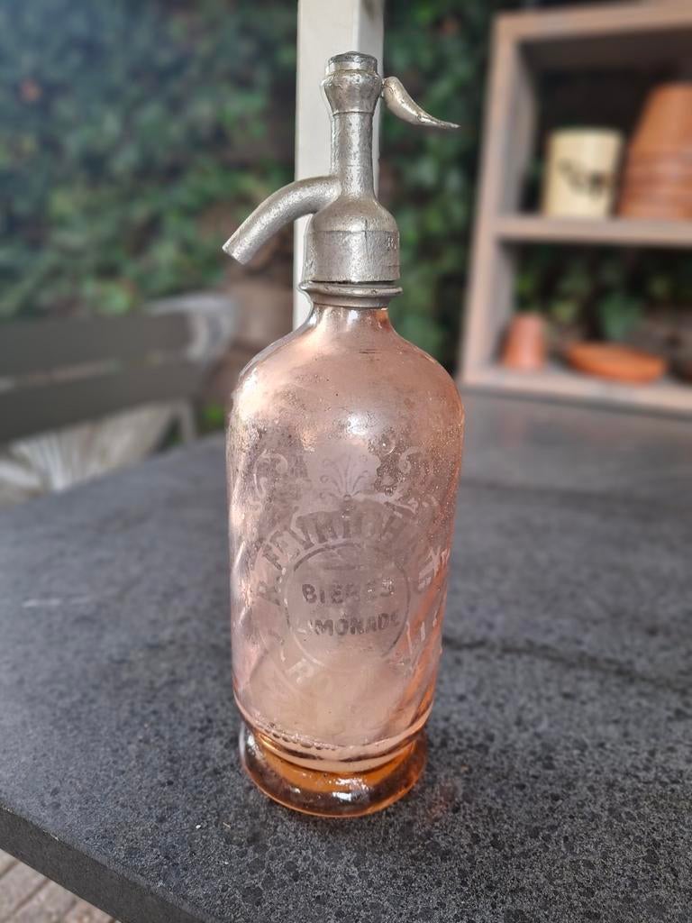 Antieke Roze Sifles Fevrichaud Royan - Bier & Limonade, Antiek en Kunst, Ophalen of Verzenden