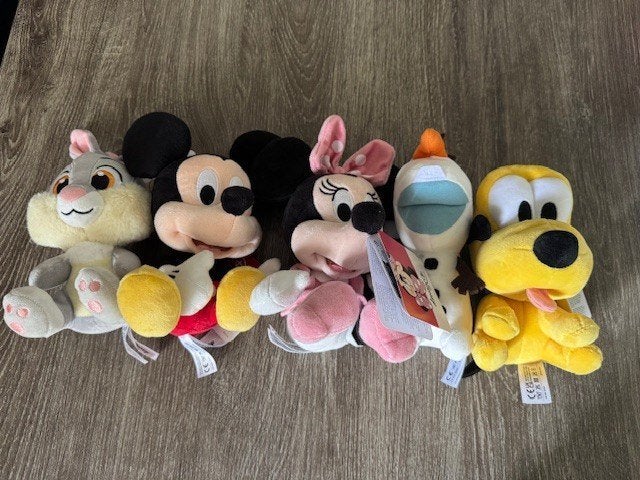 5 Disney Knuffels Nieuw met kaartjes eraan, Disney, Disney, Verzenden, Overige typen