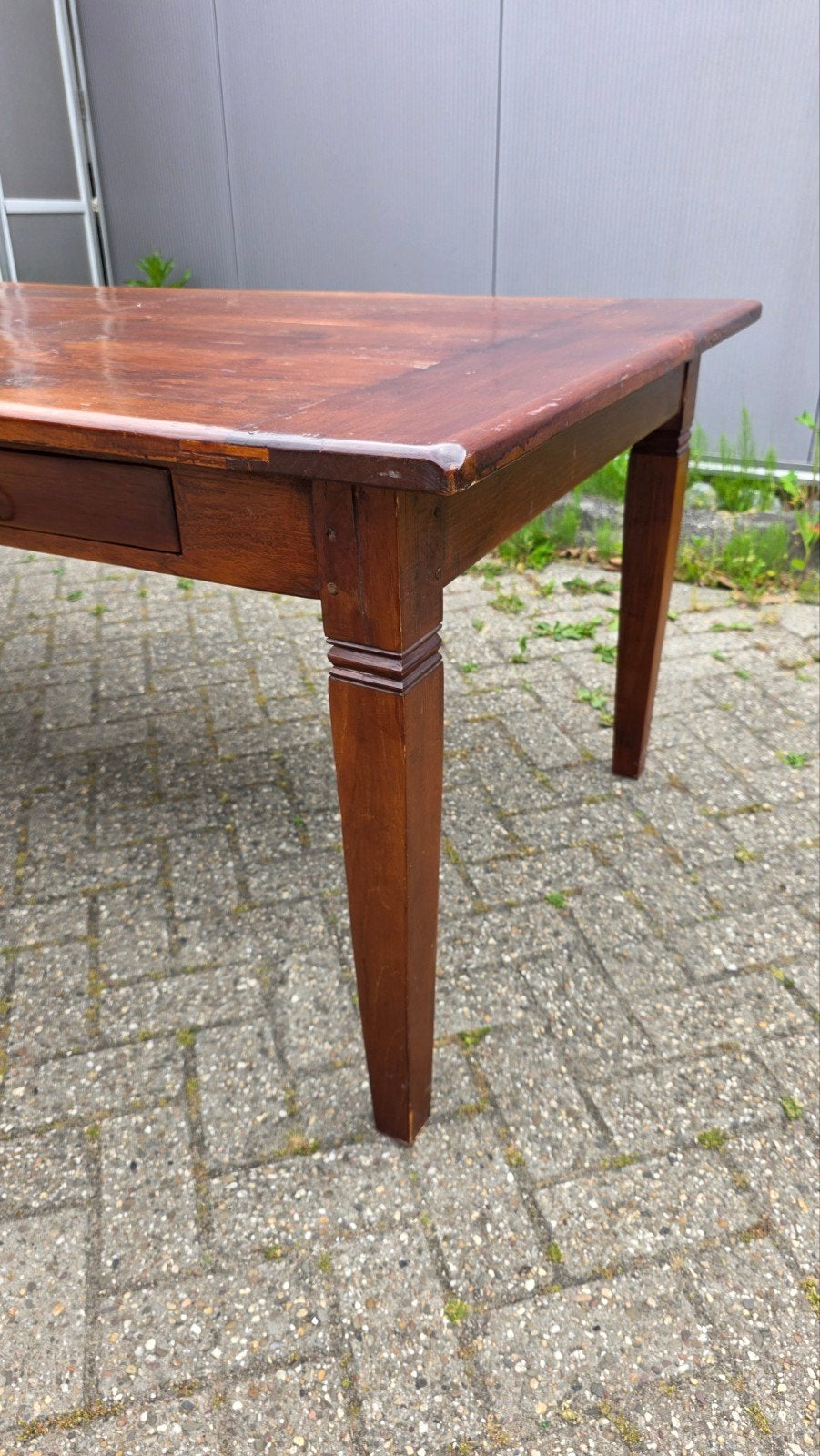 Antieke Franse boeren eettafel 220 cm, Ophalen