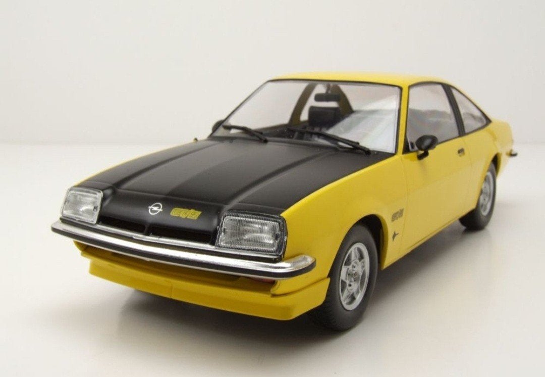 1:18 AANBIEDING! Opel Manta B GT/E uit 1975 Geel/Zwart MCG, Ophalen of Verzenden, Nieuw, Auto, Overige merken