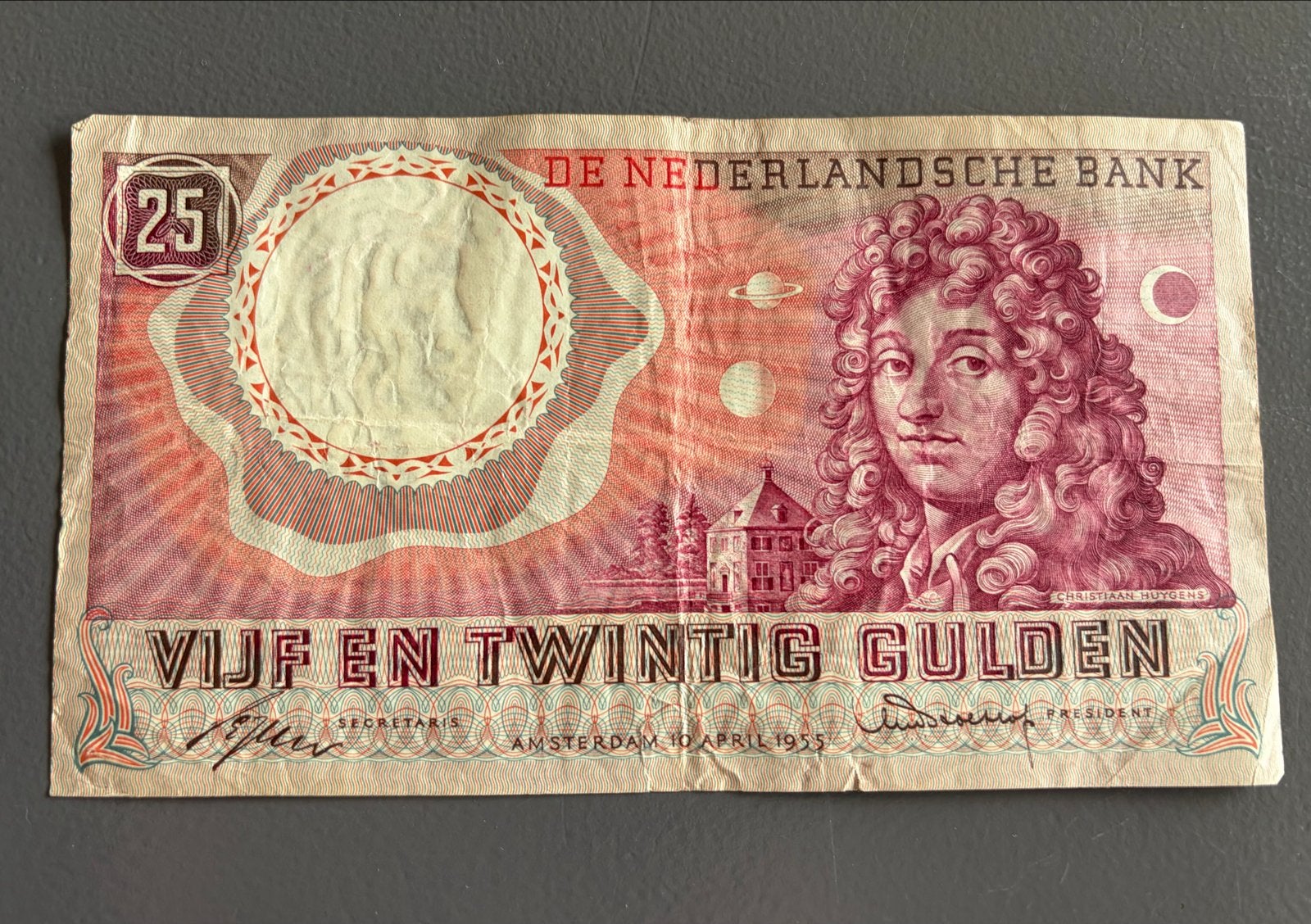 25 Gulden biljet 1955 - Christiaan Huygens, Ophalen of Verzenden, 25 gulden, Los biljet