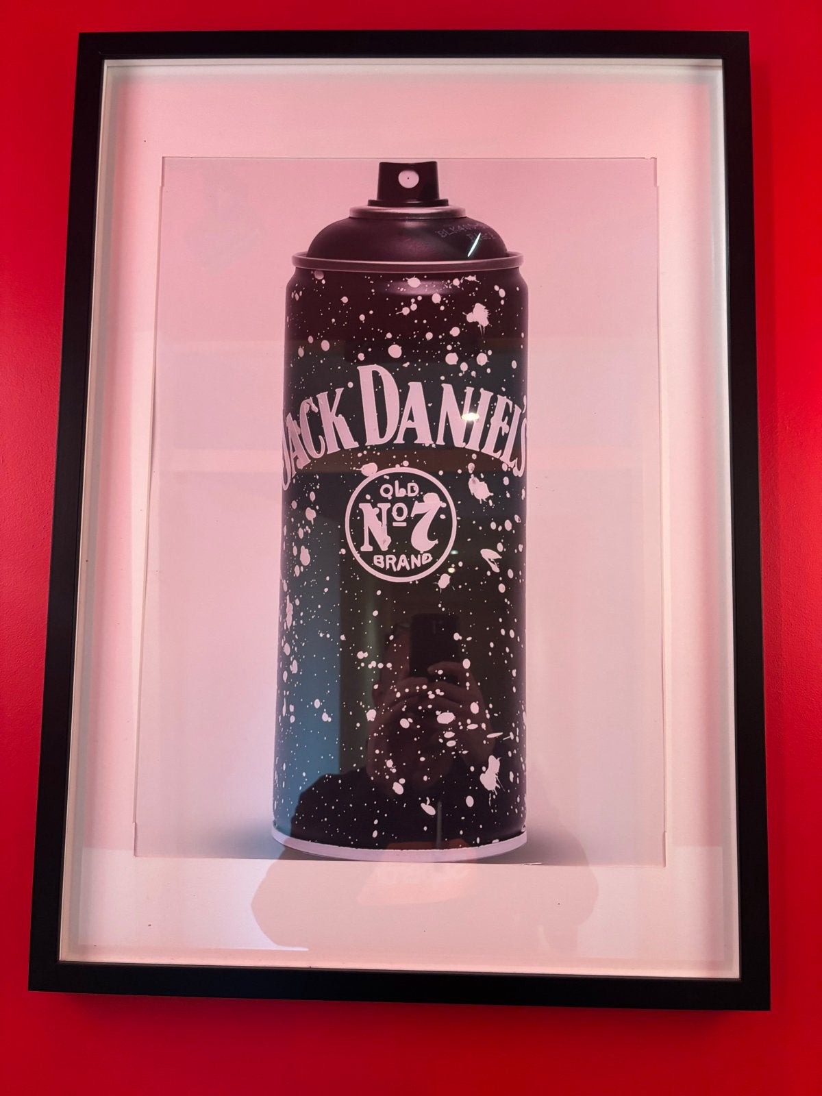 Jack Daniels Spray Can Pop Art Print 70x50 cm. sinterklaas, Ophalen, Overig onderwerp, Papier/karton, Ingelijst