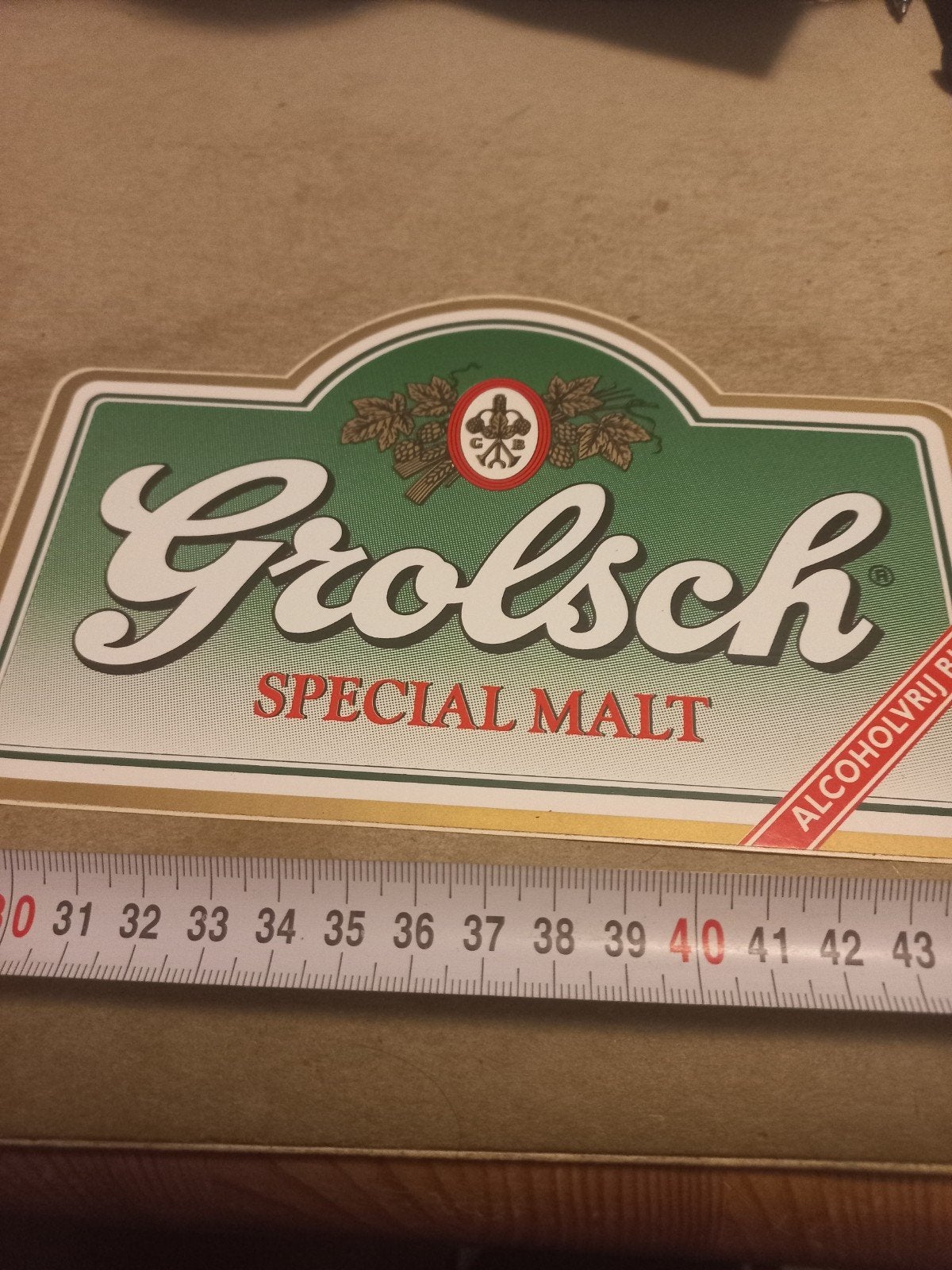 Grolsch Special Malt Alcoholvrij Reclamebord, Ophalen of Verzenden