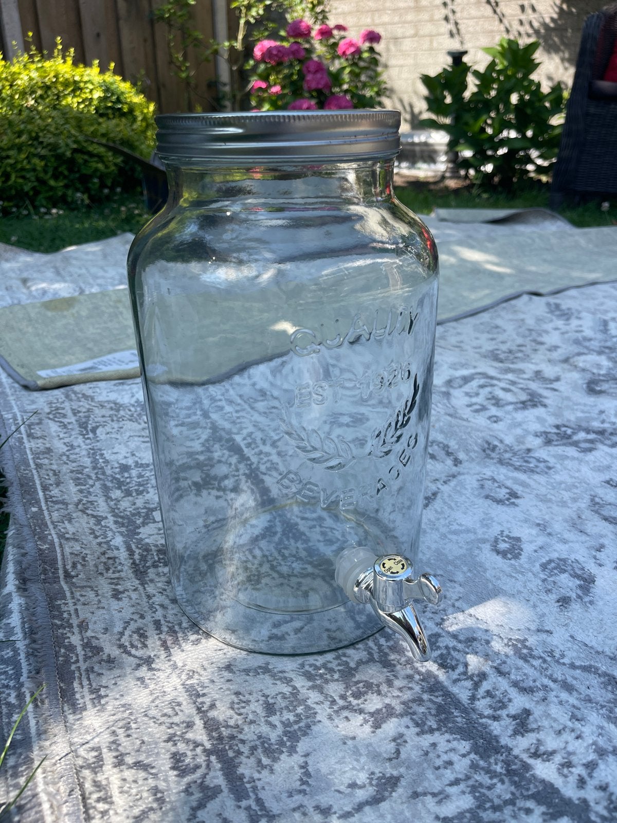 Glazen drankdispenser met tapkraan, Overige typen, Ophalen of Verzenden, Zo goed als nieuw, Glas