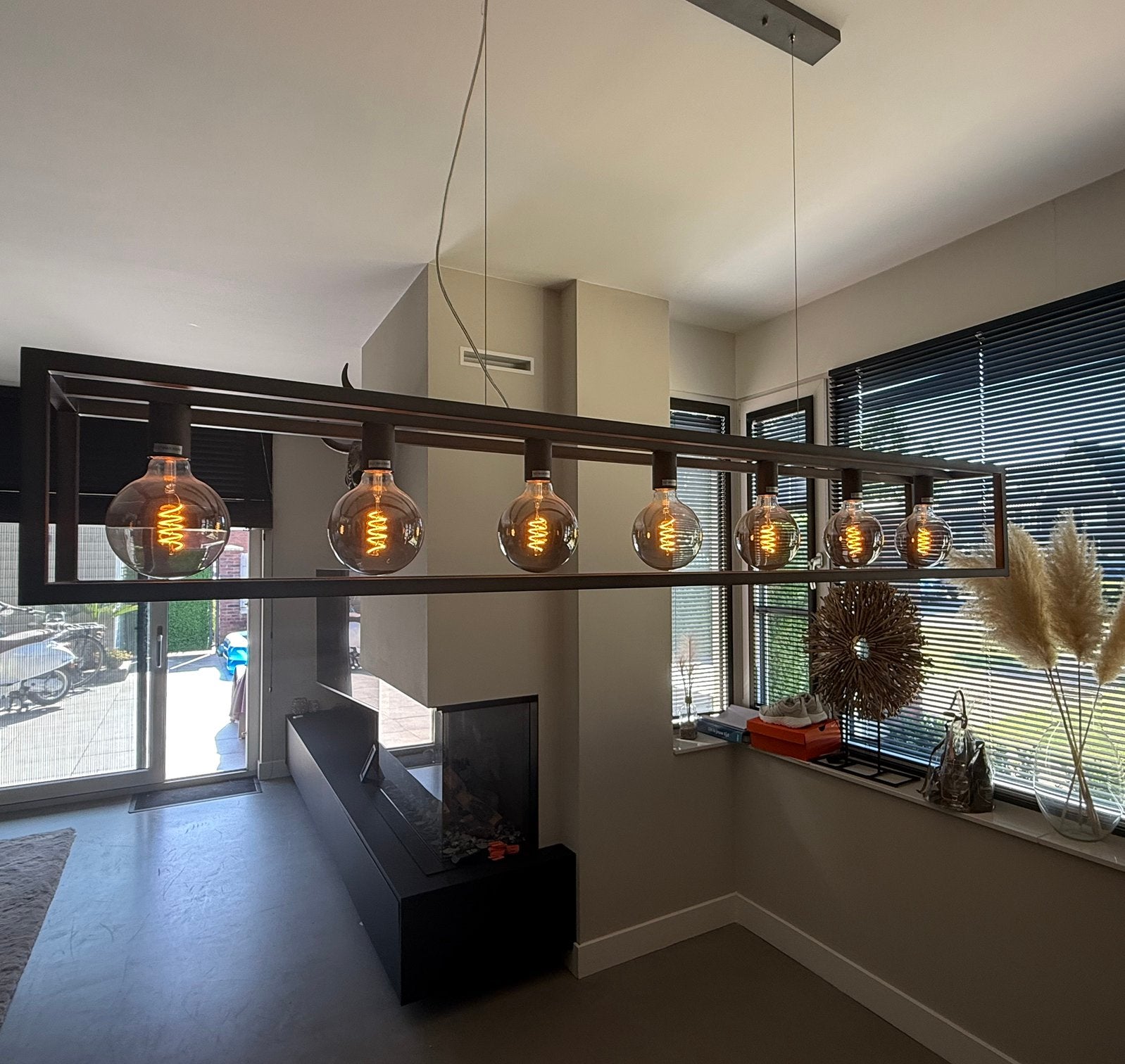 Prachtige metalen hanglamp, Huis en Inrichting, Ophalen, Zo goed als nieuw