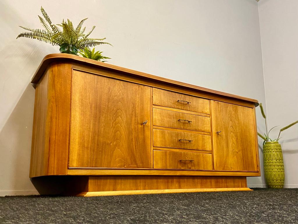 Vintage sideboard jaren 50/60 mid-century teak retro kast, Ophalen, Met deur(en), 150 tot 200 cm, Zo goed als nieuw