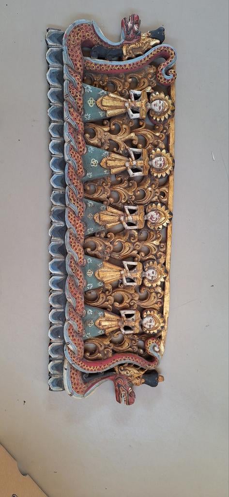 Balinese drakenboot wanddecoratie antiek 1 meter lang, Ophalen of Verzenden