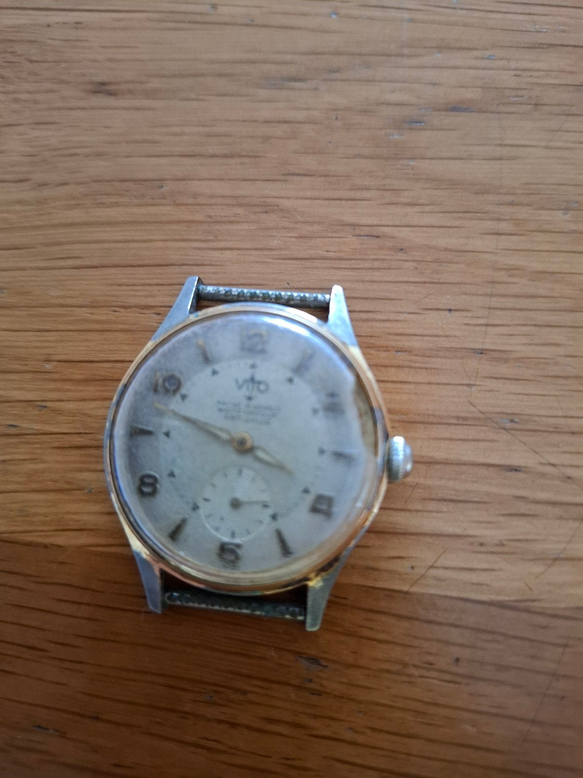 Vintage Vito herenhorloge (J 50-60)- Zwitsers uurwerk -Loopt, Ophalen of Verzenden, Staal, Overige merken, 1960 of later