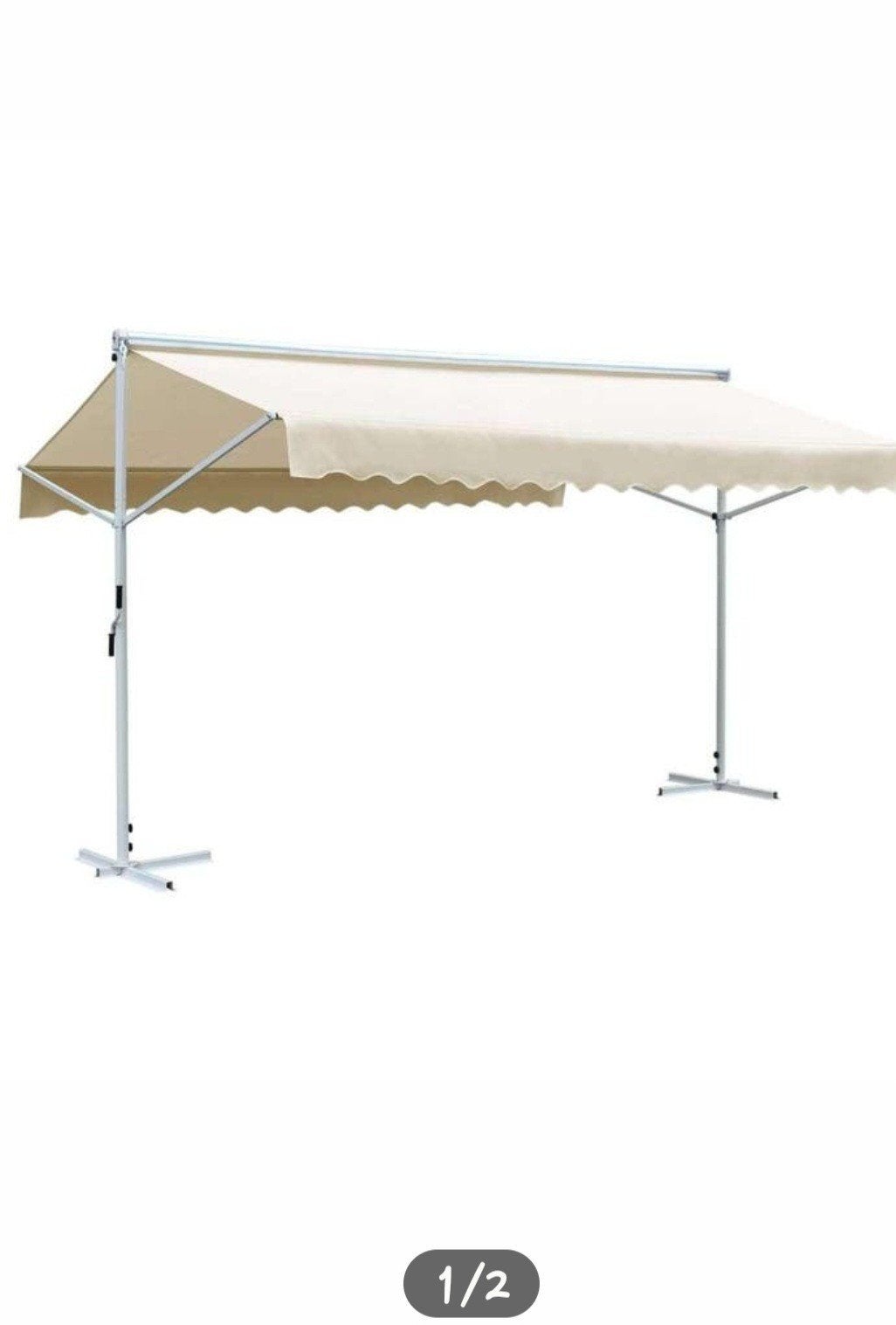 Vrijstaande luifel creme, Tuin en Terras, Zonneschermen, Ophalen, Zo goed als nieuw, 150 tot 300 cm, 250 cm tot 450 cm