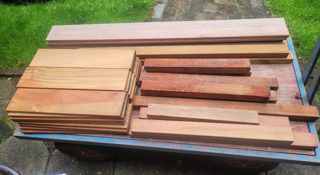Restpartij azobe hout / planken en balken hardhout NIEUW!, Ophalen, Planken, Nieuw, Hardhout