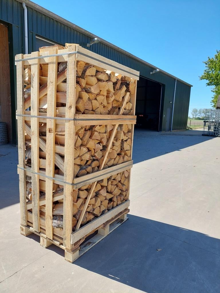 Gedroogd Berkenhout haardhout 25cm, Tuin en Terras, Haardhout, Minder dan 3 m³, Ophalen of Verzenden, Berkenhout, Blokken