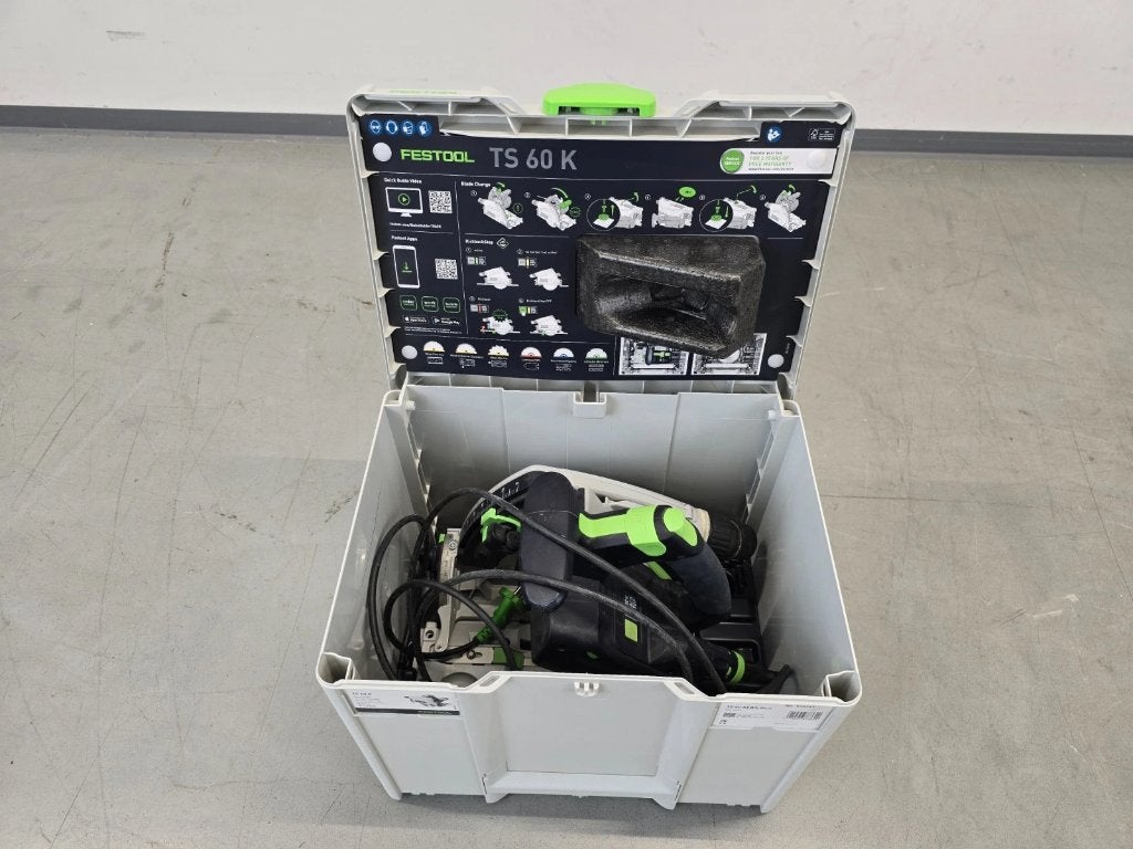 Festool TS 60 KEBQ-Plus Invalzaag met Systainer, Ophalen of Verzenden, 1200 watt of meer, Invalzaag, 30 tot 70 mm