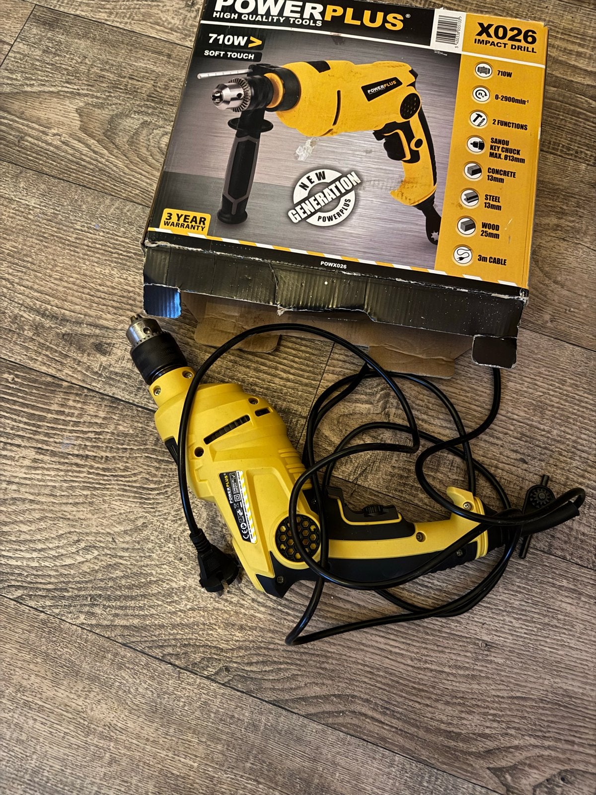 Powerplus X026 Klopboormachine 710W - Zo goed als nieuw, Boormachine, 600 watt of meer, Ophalen of Verzenden, Zo goed als nieuw