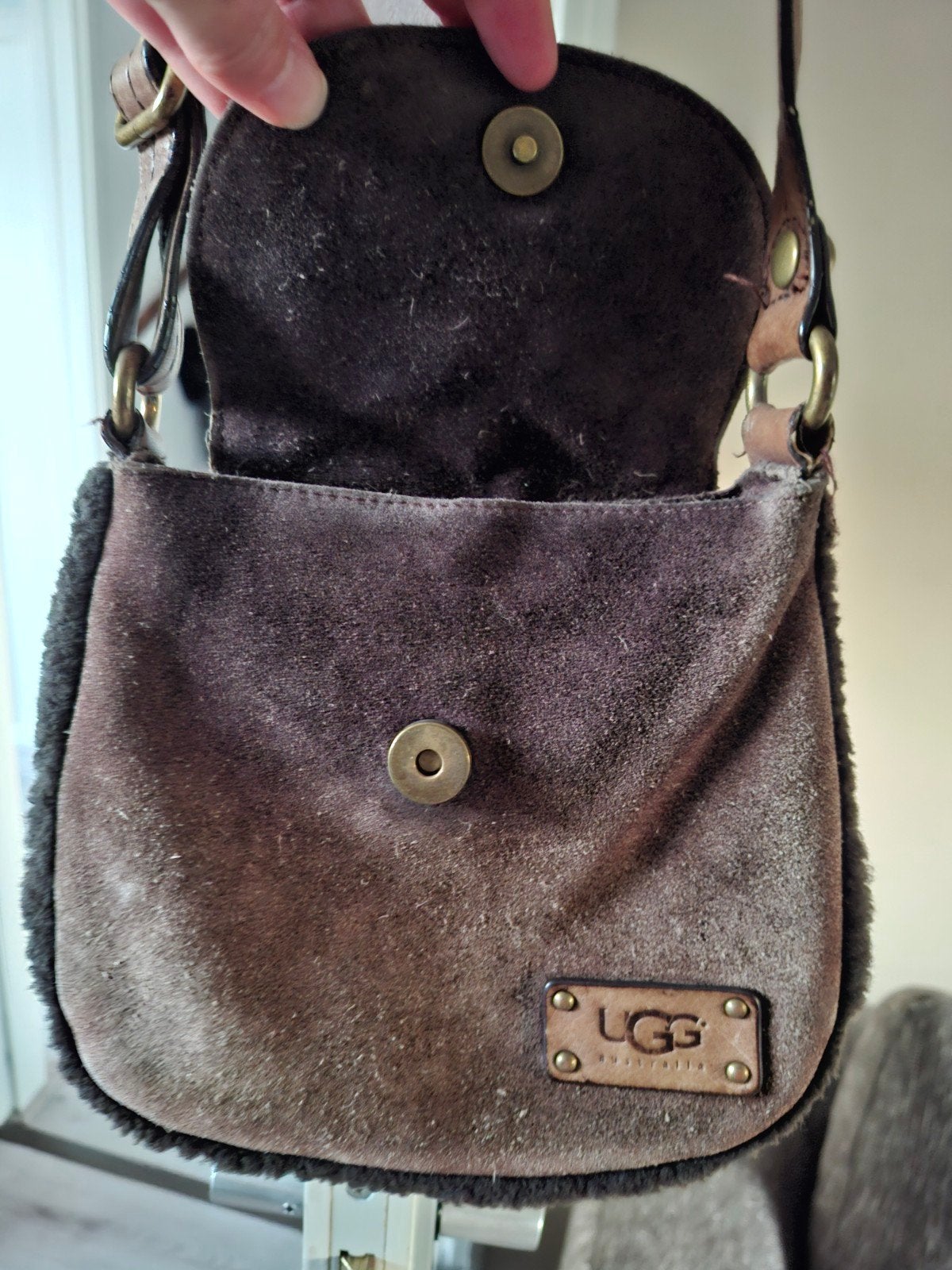 y2k vintage Ugg Australia tasje, Ophalen of Verzenden, Gebruikt, Bruin, Schoudertasje