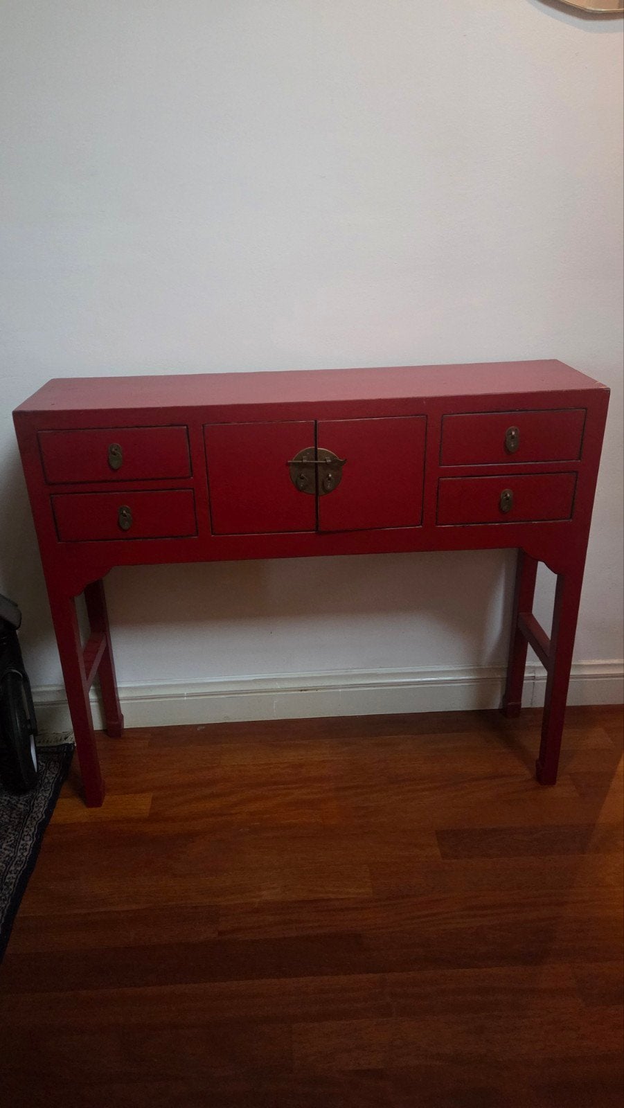 Chinees japans rood tafeltje side table, Huis en Inrichting, Ophalen, 25 tot 50 cm, Rechthoekig, 50 tot 100 cm