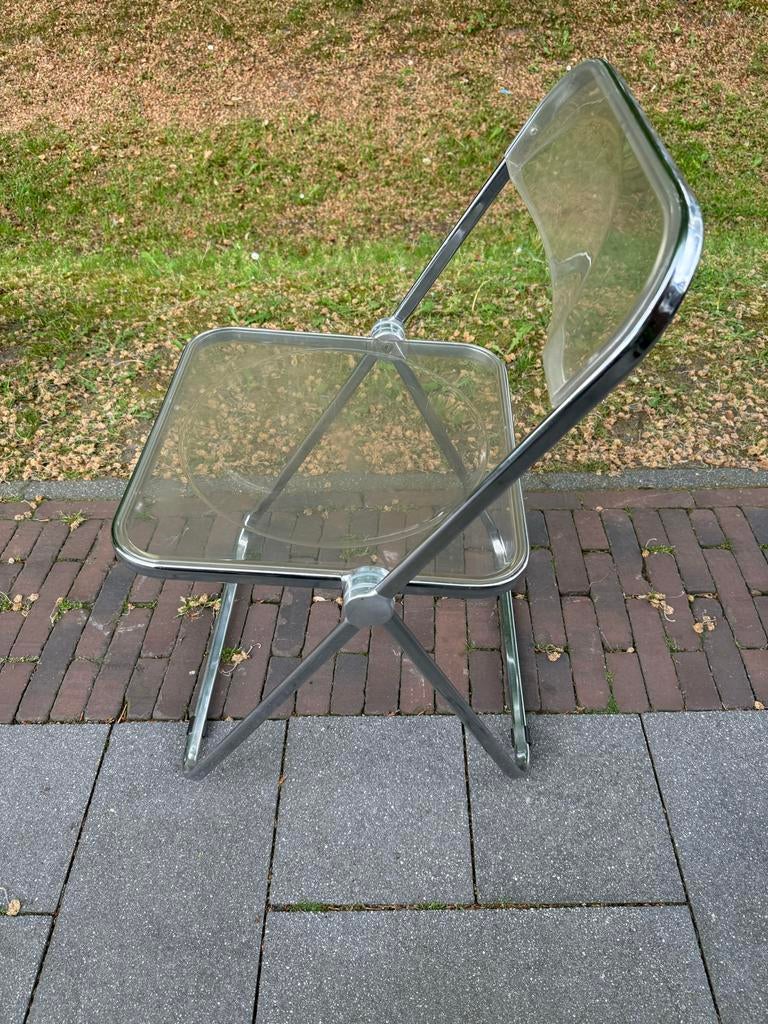 Giancarlo Piretti Plia Klapstoel - Transparant & Chroom, Ophalen, Gebruikt, Overige, Gijpsvintage