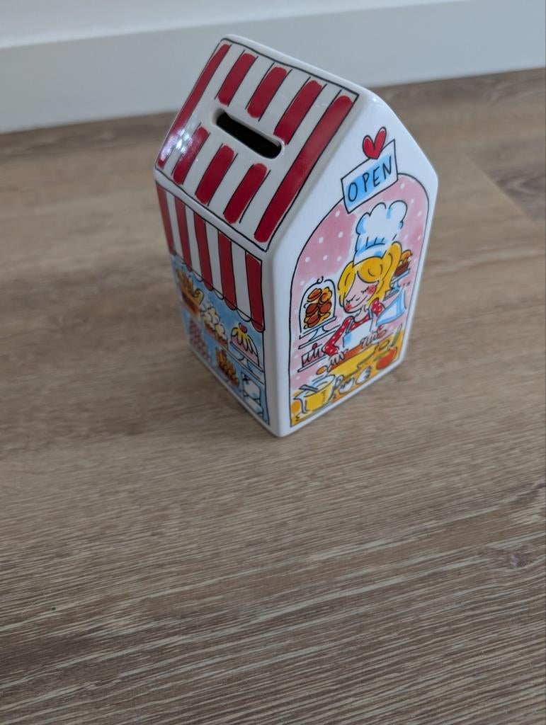 Blond Amsterdam spaarpot in goede staat, Verzamelen, Spaarpotten, Ophalen, Gebruikt, Steen, Aardewerk of Keramiek, Overige thema's