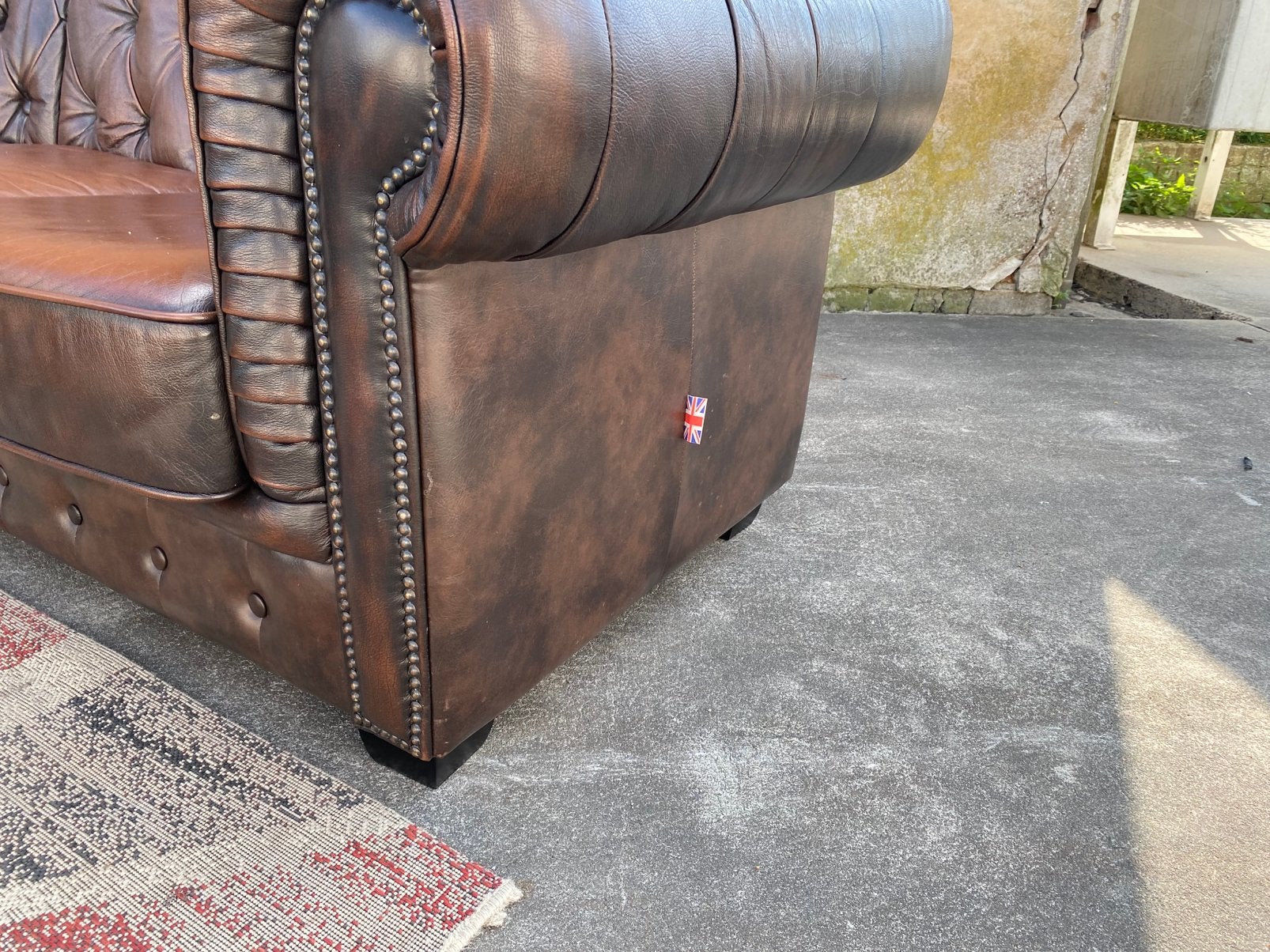 Foto 6 van nieuwstaat ! Chesterfield bruin leren hoekbank Birmingham !!