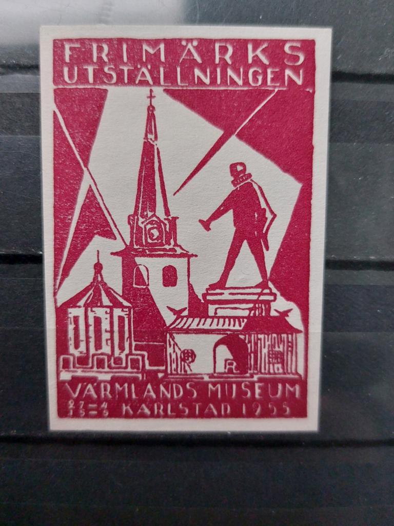 Zweden cinderella postzegeltentoonstelling Karlstad 1955, Ophalen of Verzenden, Zweden